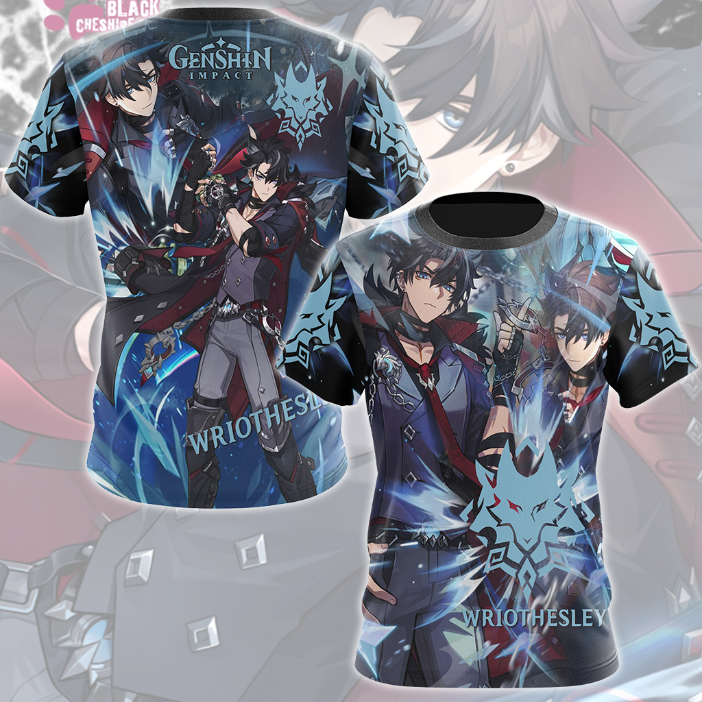 Genshin Impact Wriothesley Video Game All Over Printed T-shirt Tank Top Zip Hoodie Pullover Hoodie Hawaiian Shirt Beach Shorts Joggers T-shirt