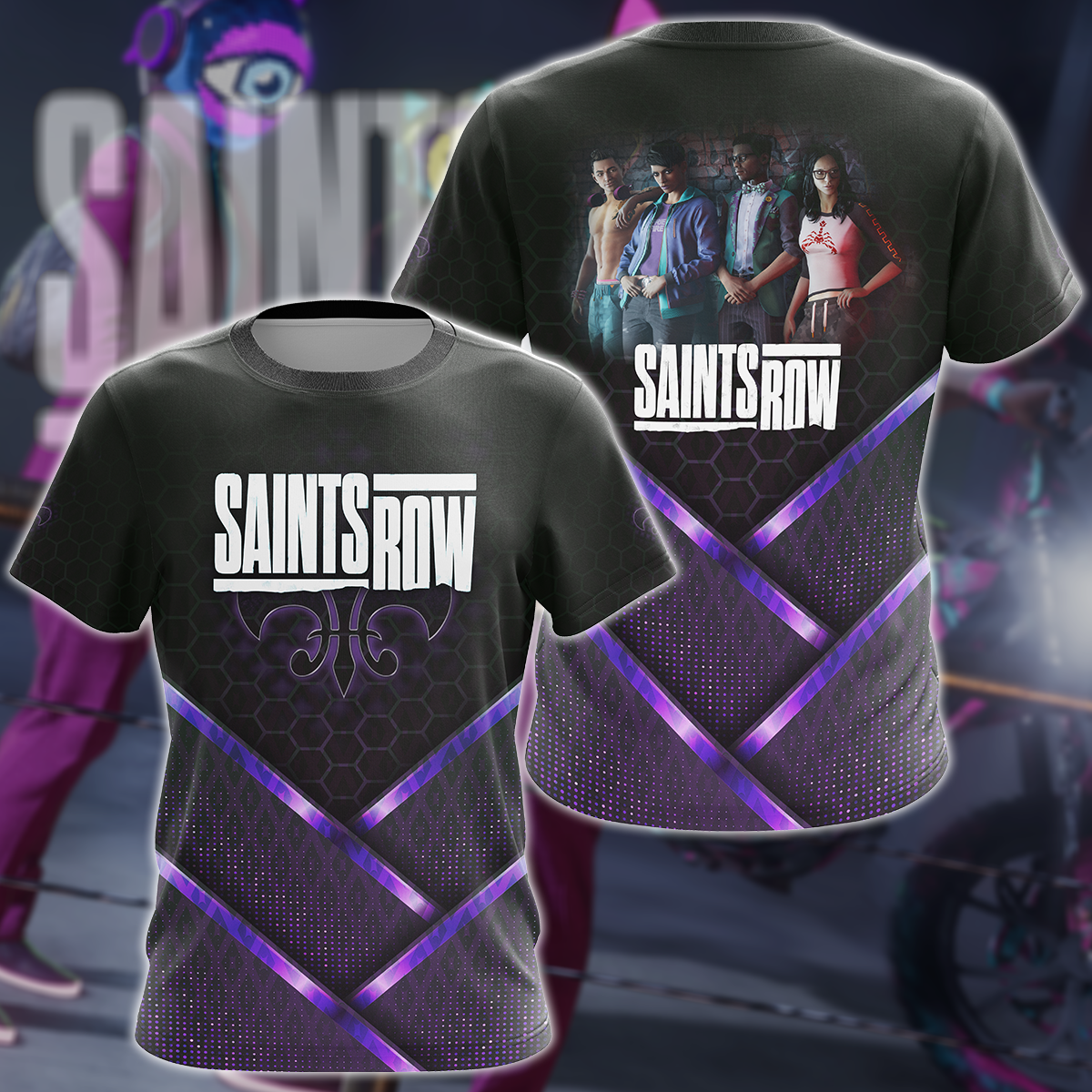 Saints Row Video Game 3D All Over Print T-shirt Tank Top Zip Hoodie Pullover Hoodie Hawaiian Shirt Beach Shorts Jogger T-shirt