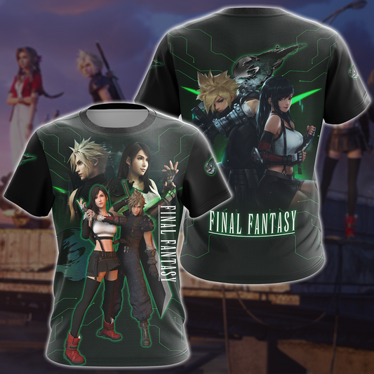Final Fantasy VII Video Game 3D All Over Printed T-shirt Tank Top Zip Hoodie Pullover Hoodie Hawaiian Shirt Beach Shorts Joggers T-shirt