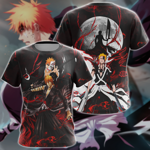 Bleach Ichigo Kurasaki Anime Manga 3D All Over Print T-shirt Tank Top Zip Hoodie Pullover Hoodie Hawaiian Shirt Beach Shorts Jogger T-shirt S 