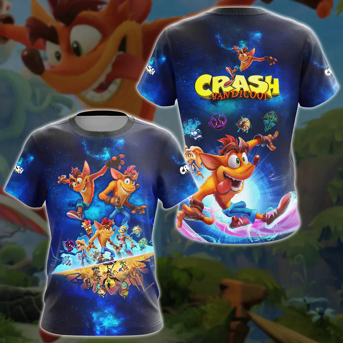 Crash Bandicoot Video Game 3D All Over Print T-shirt Tank Top Zip Hoodie Pullover Hoodie Hawaiian Shirt Beach Shorts Jogger T-shirt