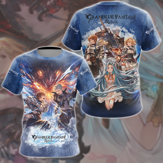 Granblue Fantasy: Relink Video Game All Over Printed T-shirt Tank Top Zip Hoodie Pullover Hoodie Hawaiian Shirt Beach Shorts Joggers T-shirt