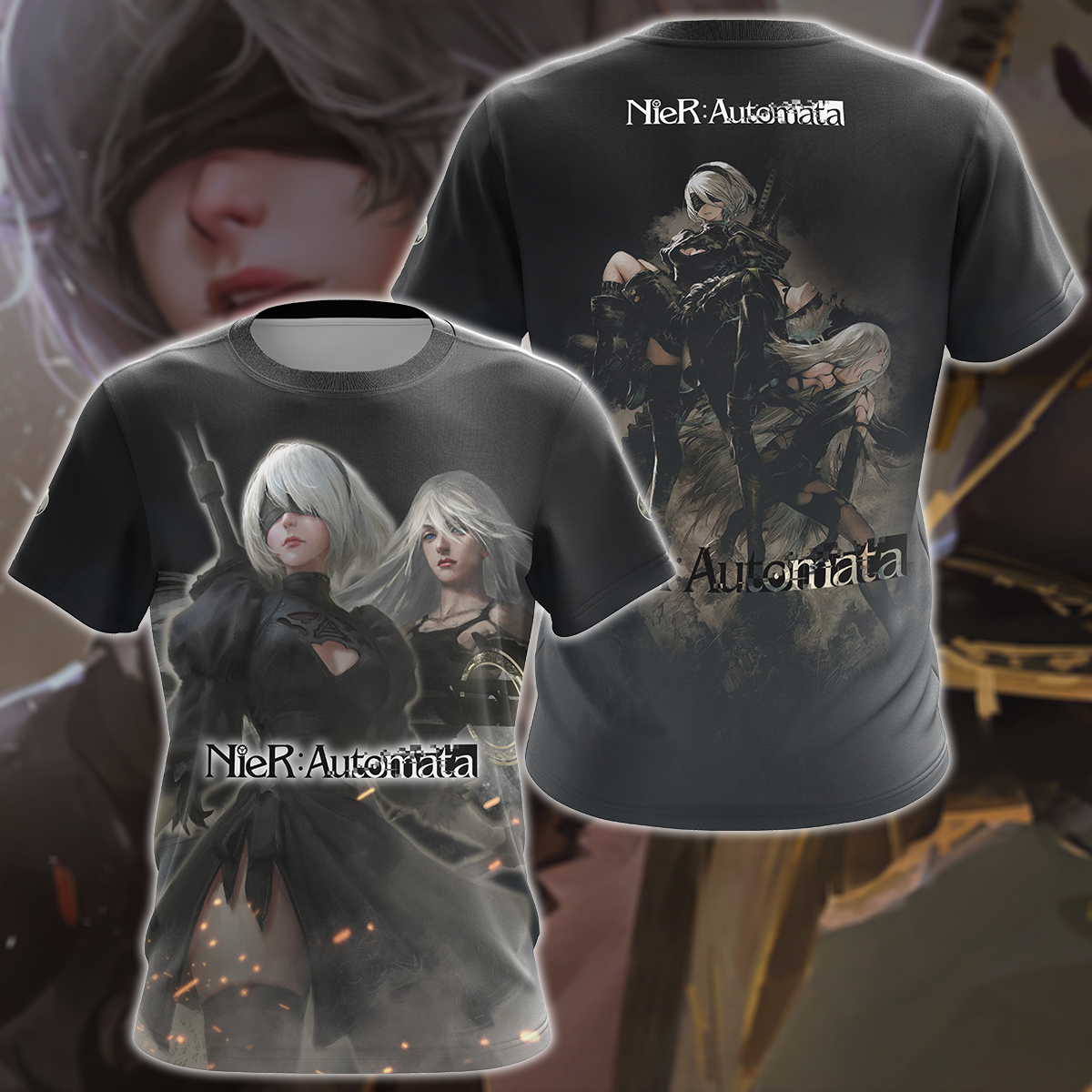 NieR: Automata Video Game 3D All Over Print T-shirt Tank Top Zip Hoodie Pullover Hoodie Hawaiian Shirt Beach Shorts Jogger T-shirt S 