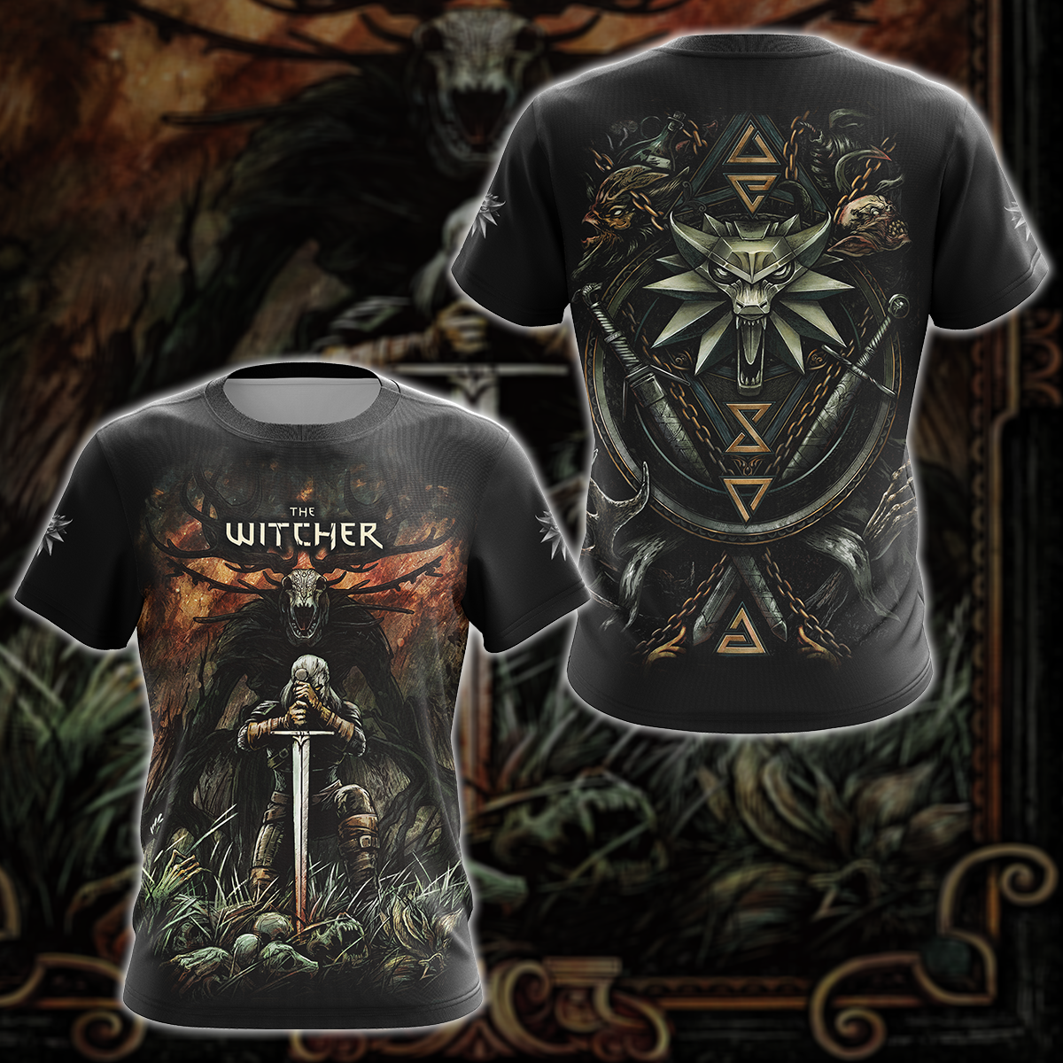 The Witcher Video Game 3D All Over Printed T-shirt Tank Top Zip Hoodie Pullover Hoodie Hawaiian Shirt Beach Shorts Jogger T-shirt
