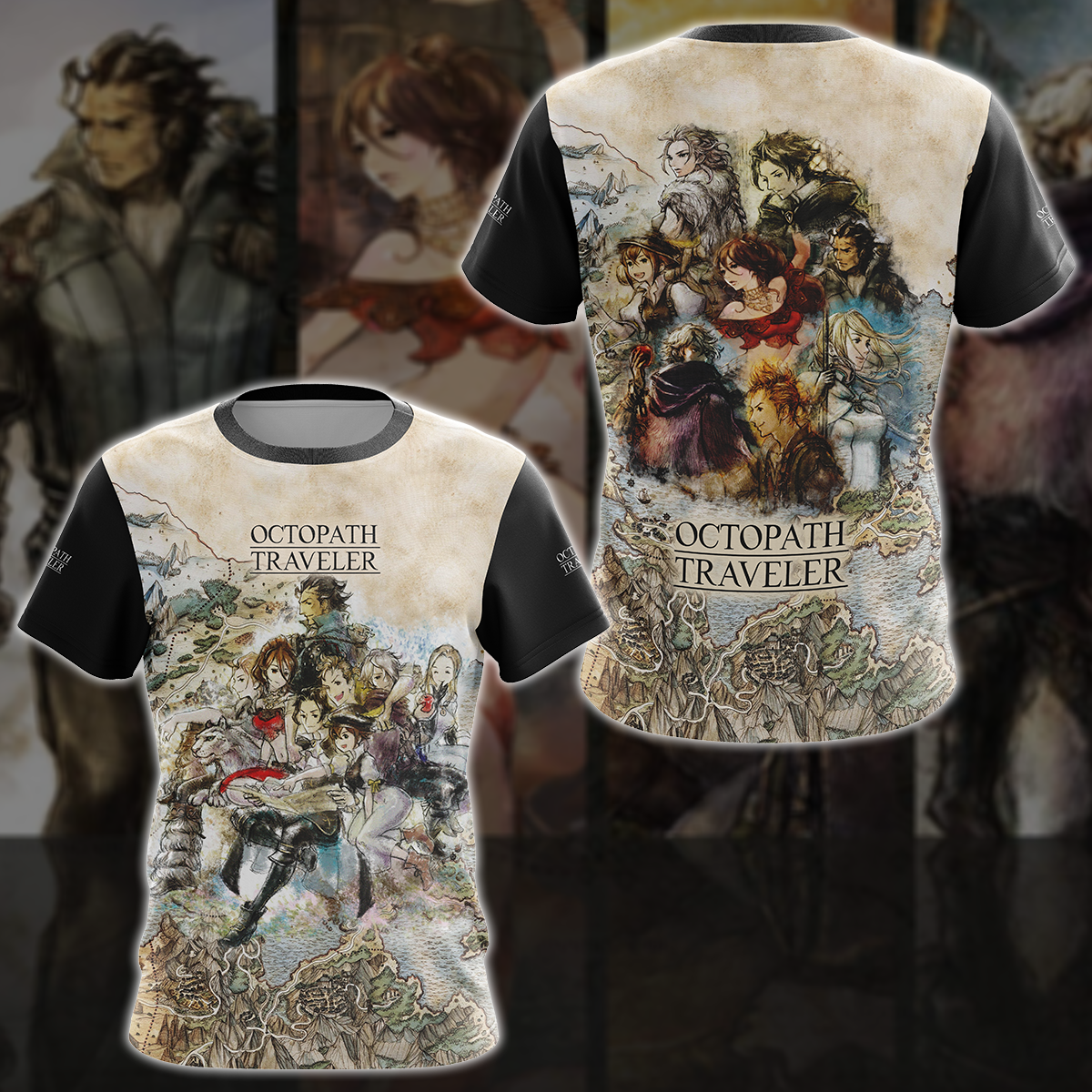 Octopath Traveler 2 Video Game 3D All Over Printed T-shirt Tank Top Zip Hoodie Pullover Hoodie Hawaiian Shirt Beach Shorts Jogger T-shirt