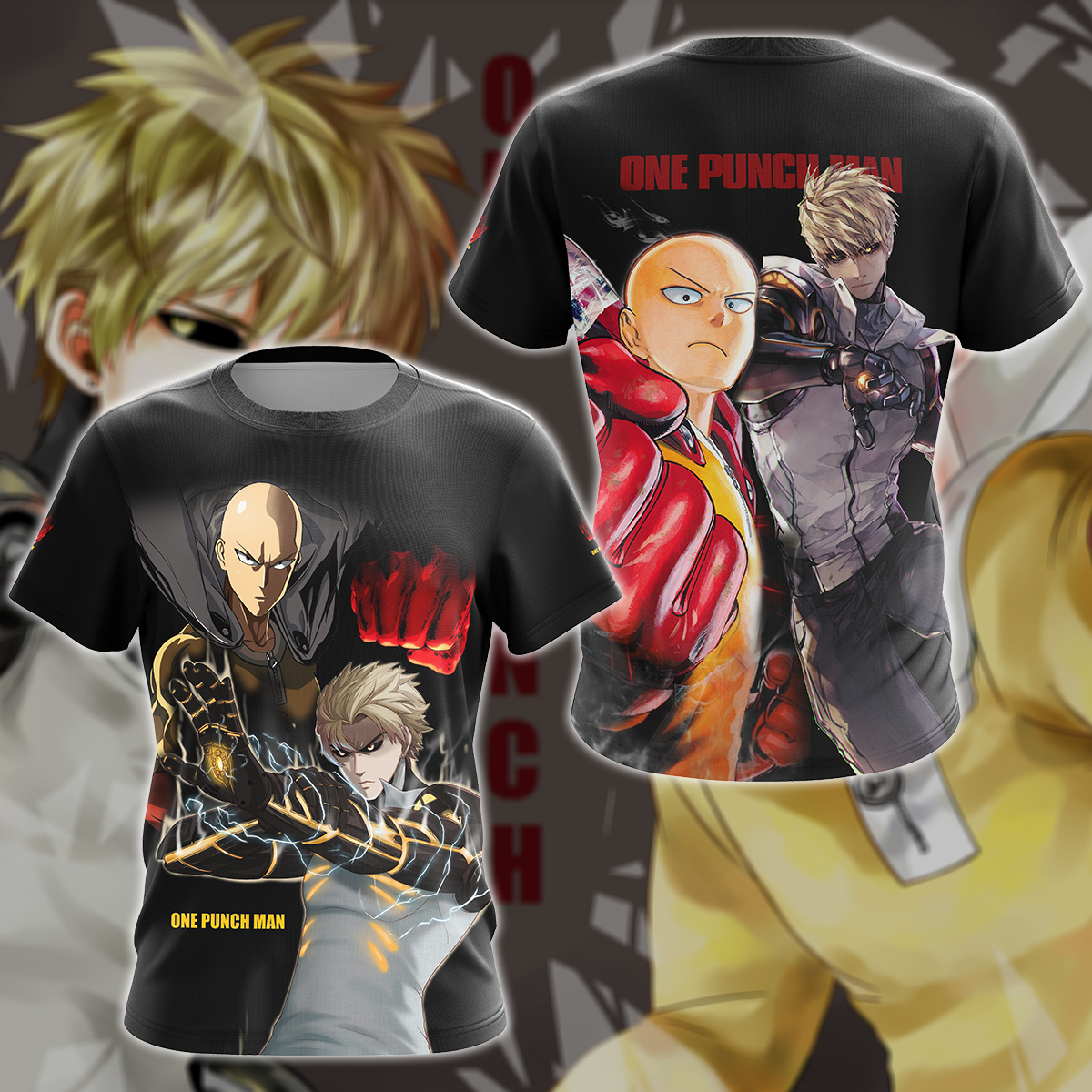 One Punch Man Saitama x Genos Anime Manga 3D All Over Print T-shirt Tank Top Zip Hoodie Pullover Hoodie Hawaiian Shirt Beach Shorts Jogger T-shirt
