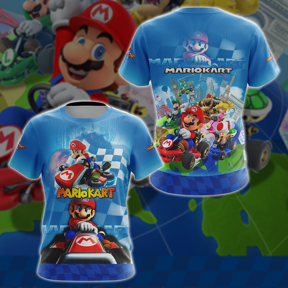 Mario Kart Video Game 3D All Over Printed T-shirt Tank Top Zip Hoodie Pullover Hoodie Hawaiian Shirt Beach Shorts Jogger T-shirt