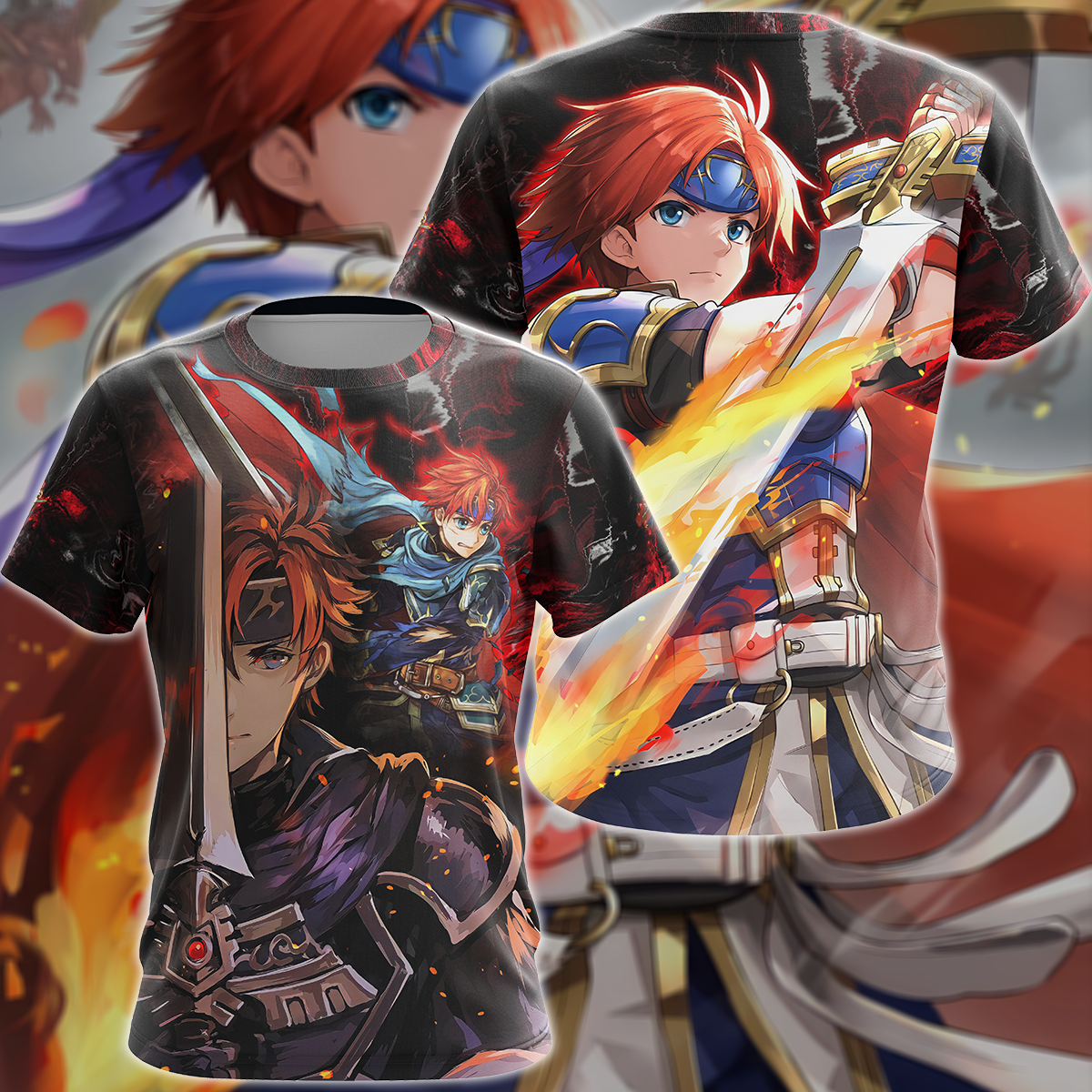 Fire Emblem Roy Video Game 3D All Over Print T-shirt Tank Top Zip Hoodie Pullover Hoodie Hawaiian Shirt Beach Shorts Jogger T-shirt