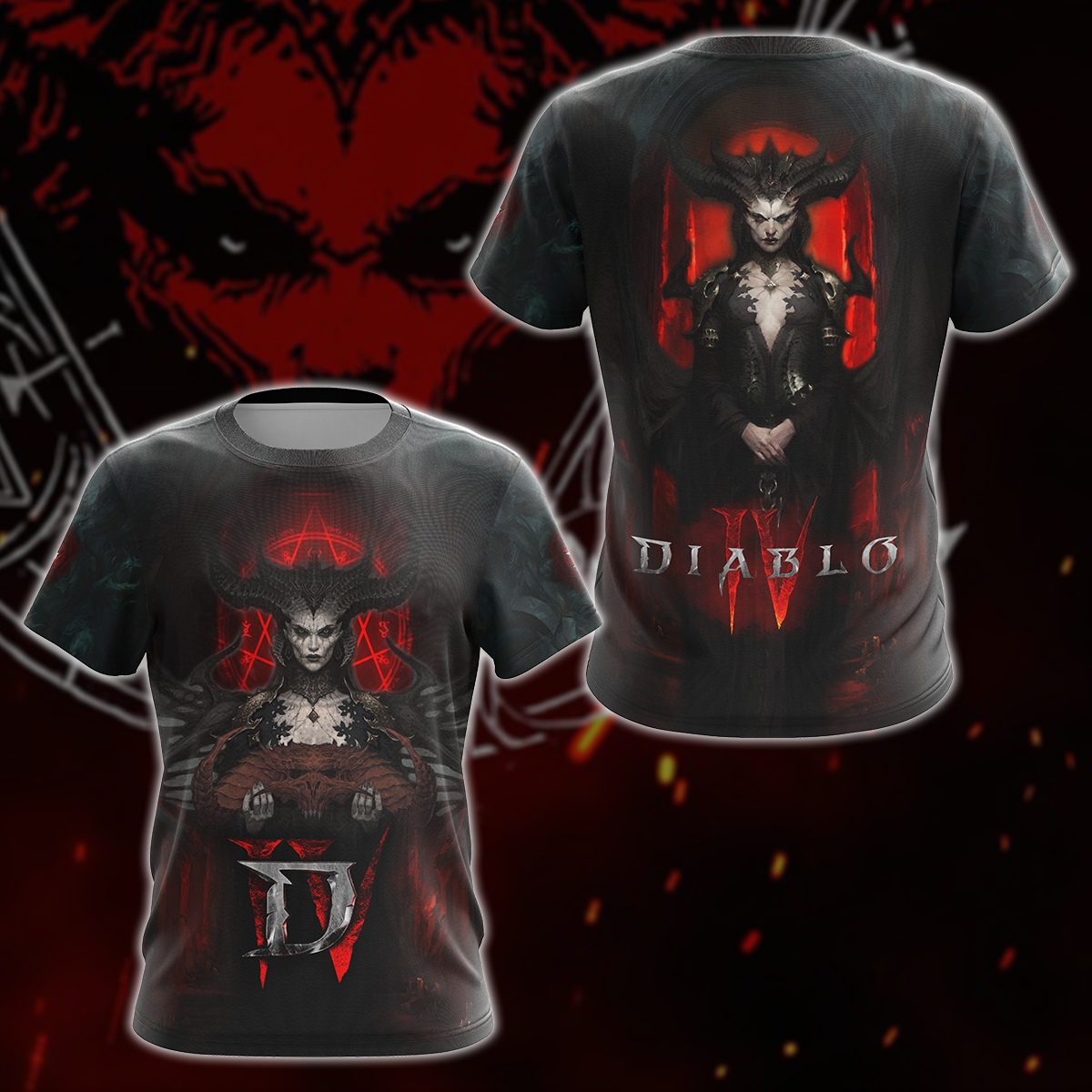 Diablo IV Video Game 3D All Over Printed T-shirt Tank Top Zip Hoodie Pullover Hoodie Hawaiian Shirt Beach Shorts Jogger T-shirt