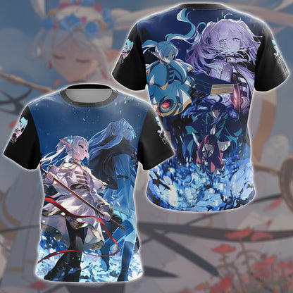 Frieren: Beyond Journey's End Anime Manga All Over Printed T-shirt Tank Top Zip Hoodie Pullover Hoodie Hawaiian Shirt Beach Shorts Joggers T-shirt