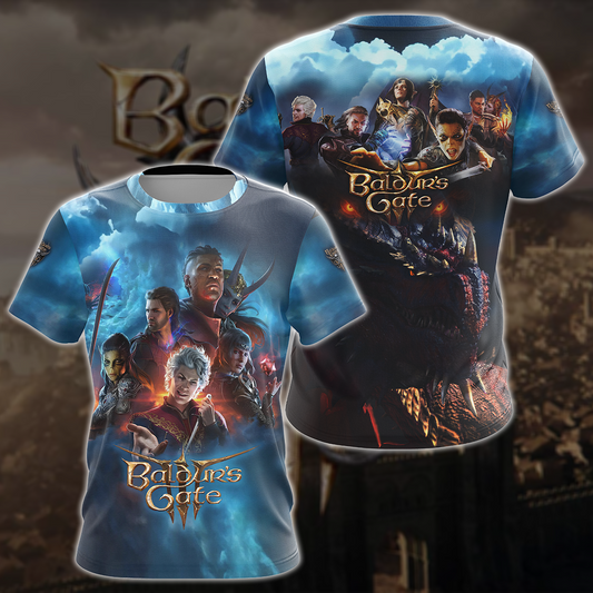 Baldur's Gate 3 Video Game All-Over T-shirt Hoodie Tank Top Hawaiian Shirt Beach Shorts Joggers T-shirt