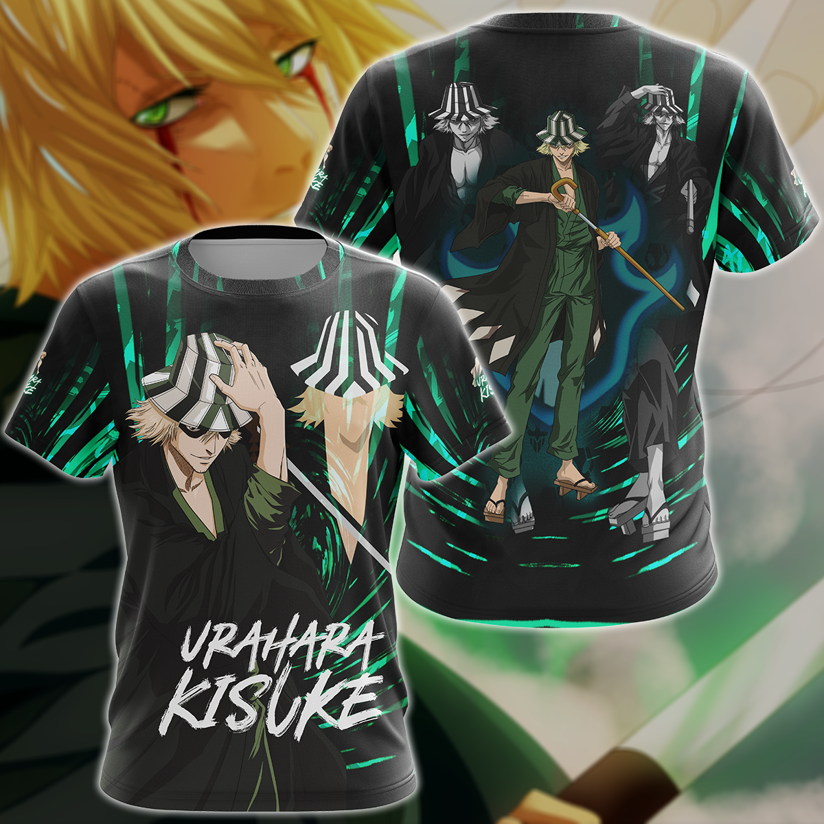 Bleach Kisuke Urahara Anime Manga 3D All Over Print T-shirt Tank Top Zip Hoodie Pullover Hoodie Hawaiian Shirt Beach Shorts Jogger T-shirt