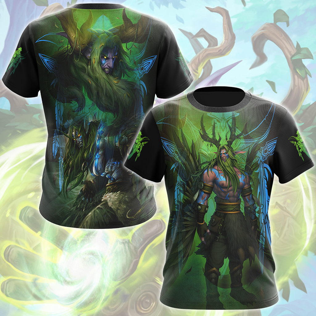 World Of Warcraft Malfurion Stormrage Video Game All Over Printed T-shirt Tank Top Zip Hoodie Pullover Hoodie Hawaiian Shirt Beach Shorts Joggers T-shirt