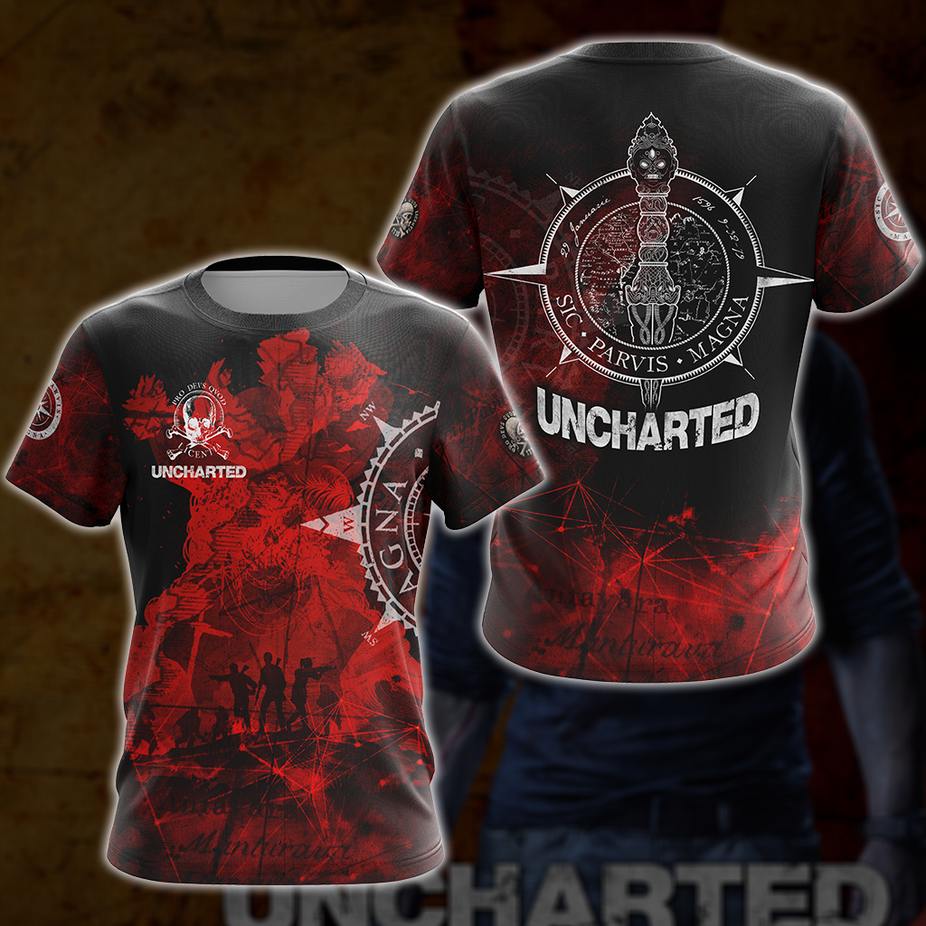 Uncharted All Over Print T-shirt Tank Top Zip Hoodie Pullover Hoodie Hawaiian Shirt T-shirt S 