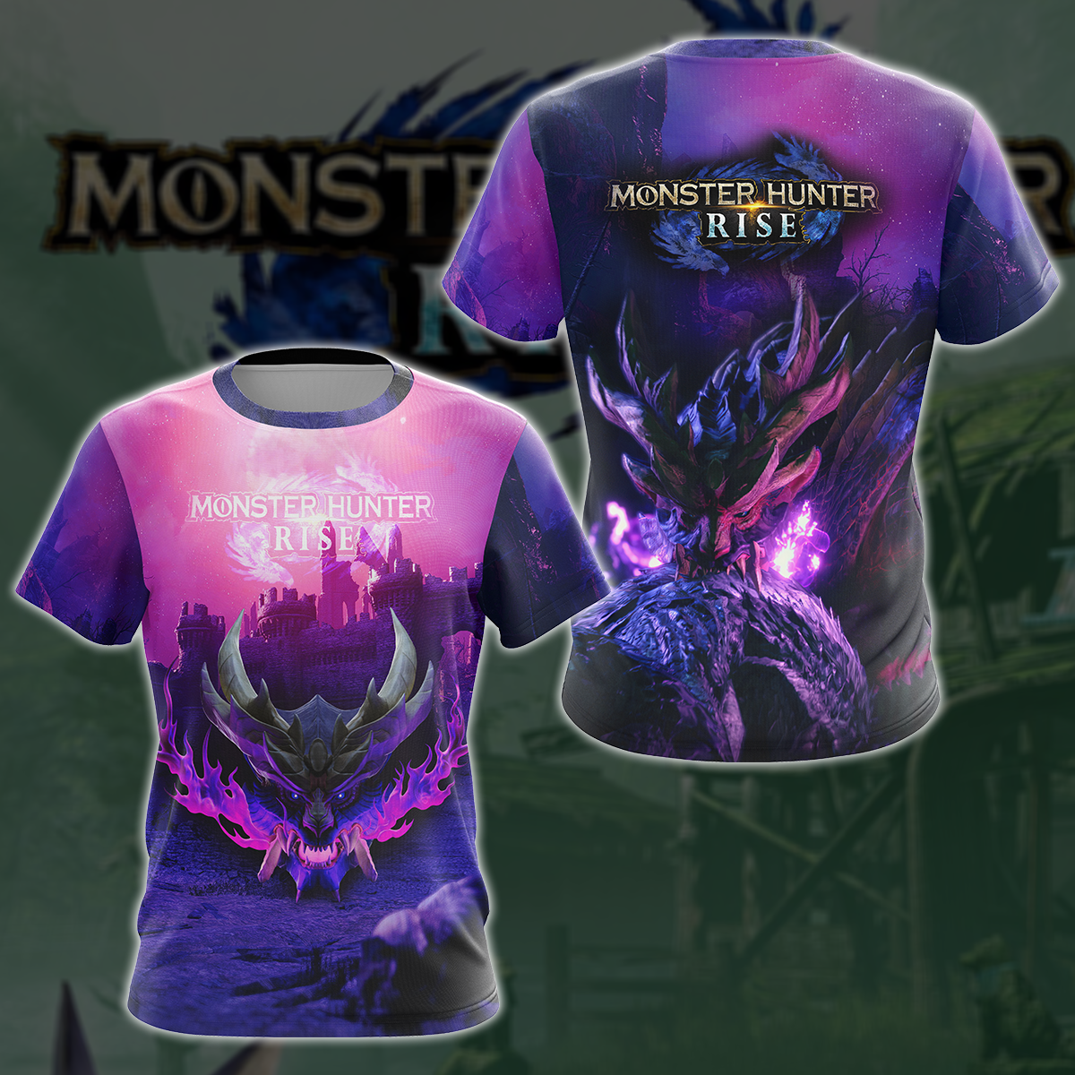 Monster Hunter Rise Video Game 3D All Over Printed T-shirt Tank Top Zip Hoodie Pullover Hoodie Hawaiian Shirt Beach Shorts Jogger T-shirt