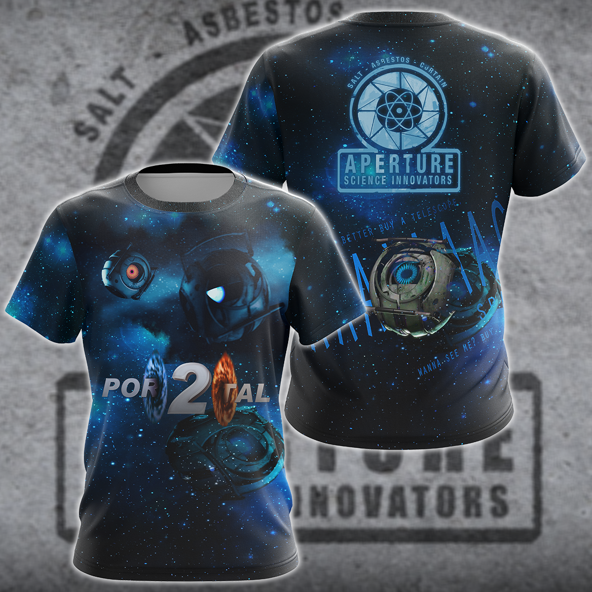 Portal 2 Video Game 3D All Over Print T-shirt Tank Top Zip Hoodie Pullover Hoodie Hawaiian Shirt Beach Shorts Jogger T-shirt