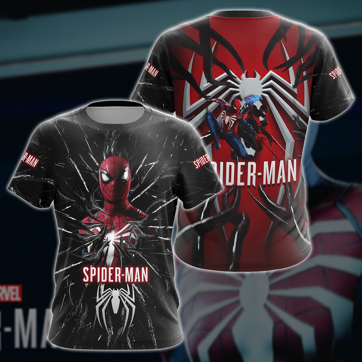 Spider-Man 2 Video Game All Over Printed T-shirt Tank Top Zip Hoodie Pullover Hoodie Hawaiian Shirt Beach Shorts Joggers T-shirt
