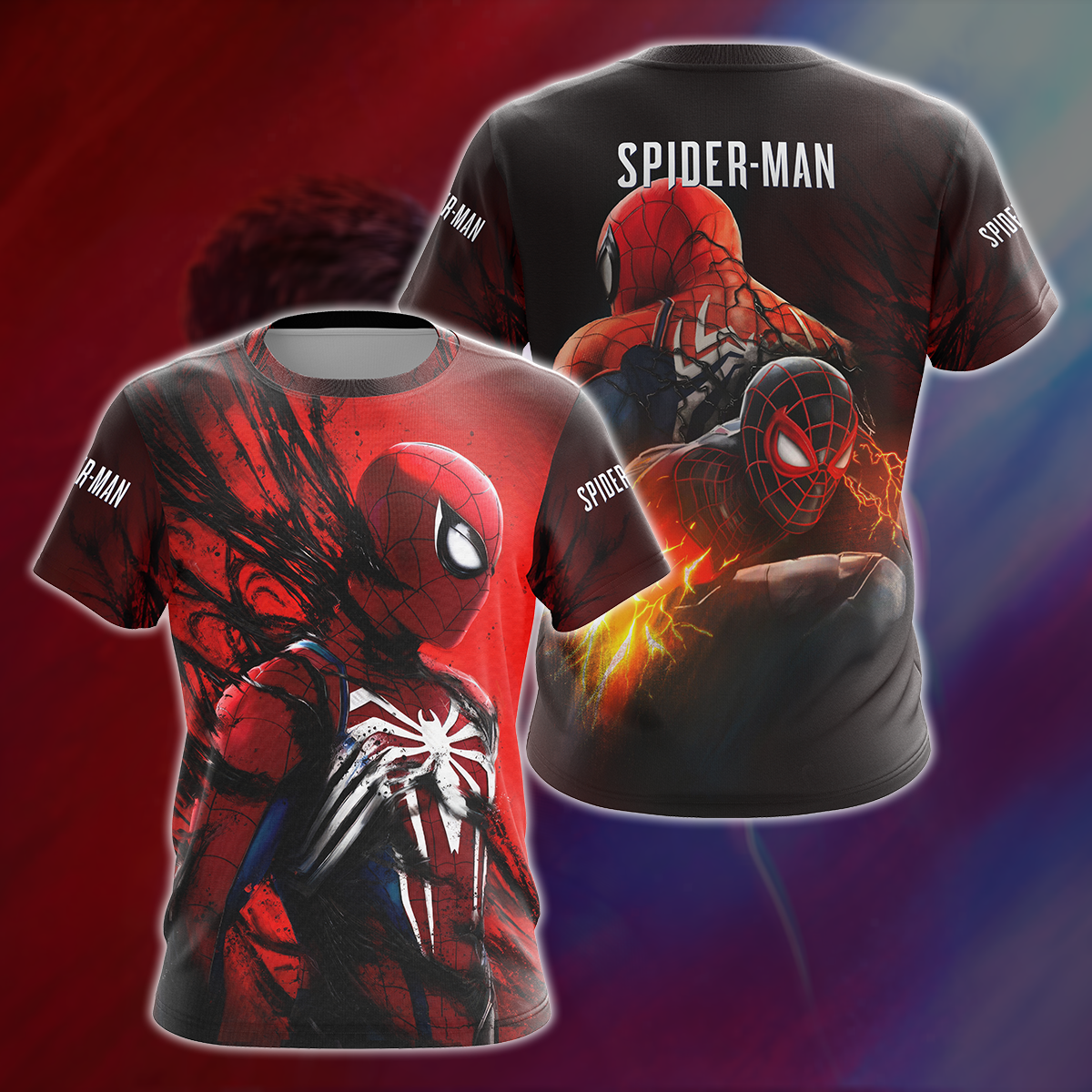 Spider-Man 2 Video Game All Over Printed T-shirt Tank Top Zip Hoodie Pullover Hoodie Hawaiian Shirt Beach Shorts Joggers T-shirt S 