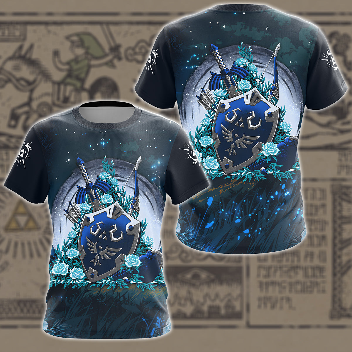 The Legend of Zelda Legendary Artifacts Video Game All Over Printed T-shirt Tank Top Zip Hoodie Pullover Hoodie Hawaiian Shirt Beach Shorts Joggers