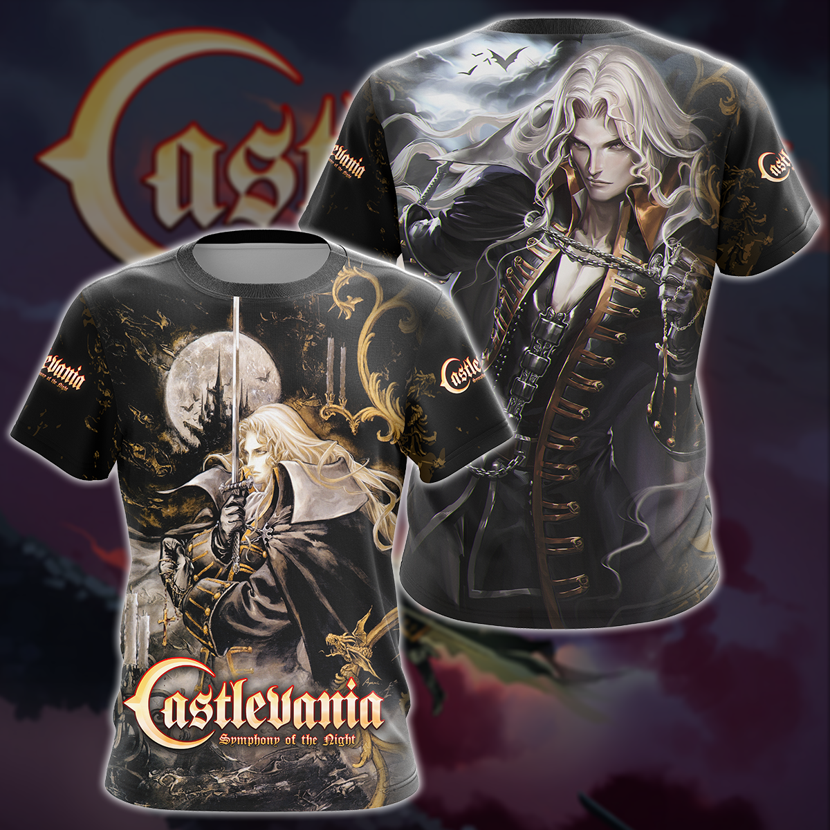 Castlevania: Symphony of the Night Video Game 3D All Over Printed T-shirt Tank Top Zip Hoodie Pullover Hoodie Hawaiian Shirt Beach Shorts Joggers T-shirt