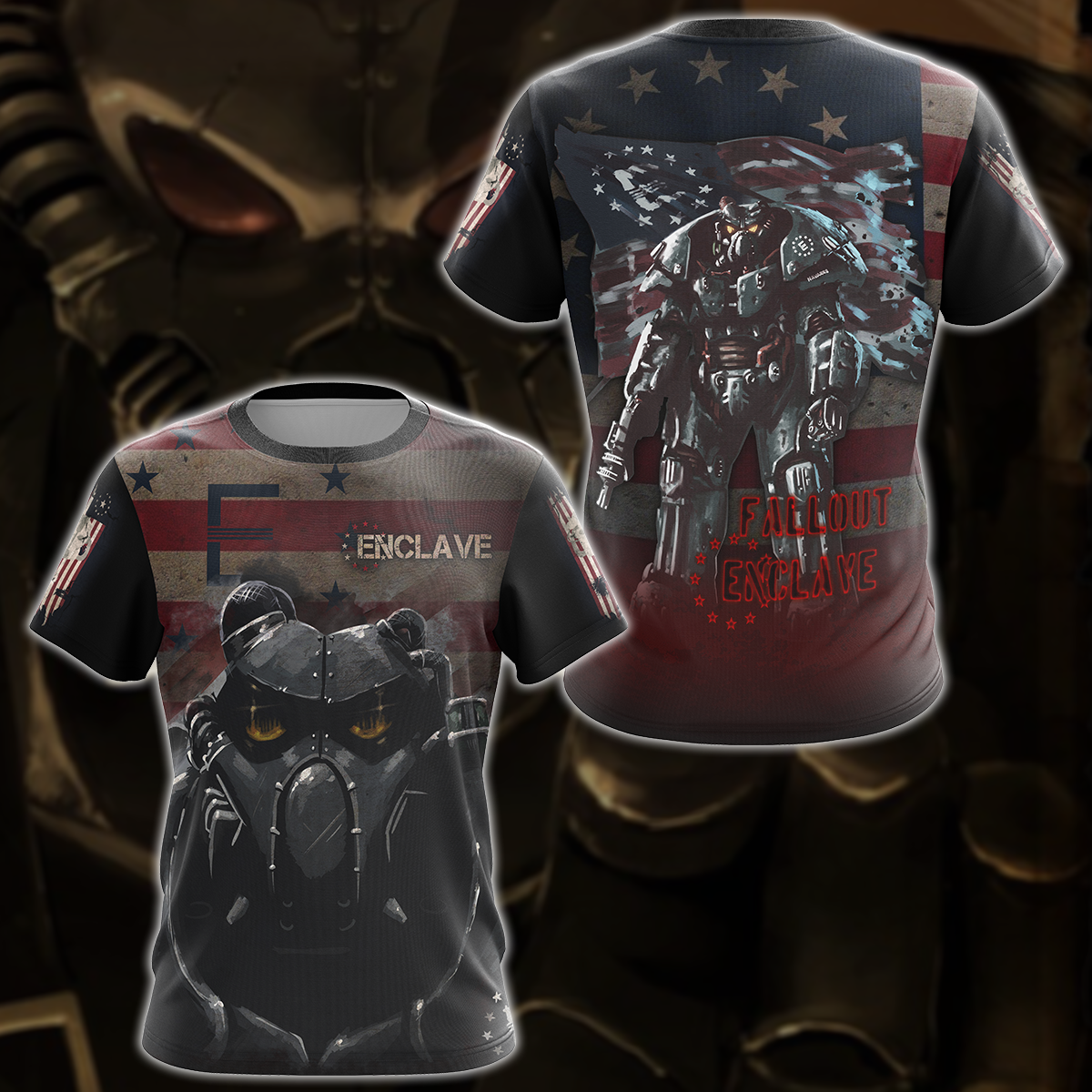 Fallout Enclave Video Game 3D All Over Printed T-shirt Tank Top Zip Hoodie Pullover Hoodie Hawaiian Shirt Beach Shorts Jogger T-shirt