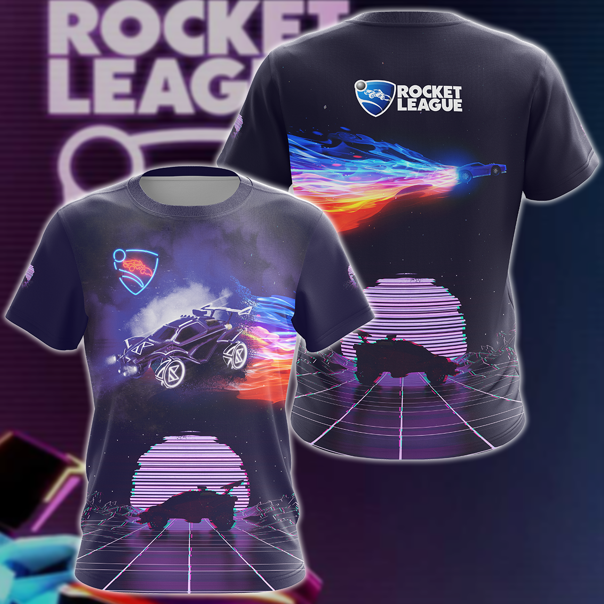 Rocket League Video Game 3D All Over Print T-shirt Tank Top Zip Hoodie Pullover Hoodie Hawaiian Shirt Beach Shorts Jogger T-shirt