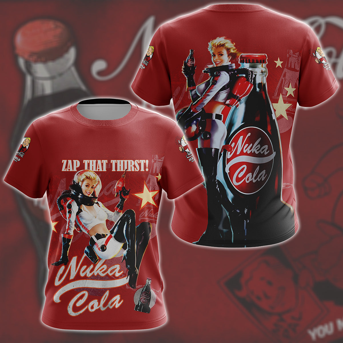 Fallout Nuka-Cola Video Game All Over Printed T-shirt Tank Top Zip Hoodie Pullover Hoodie Hawaiian Shirt Beach Shorts Joggers
