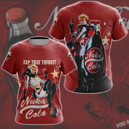 Fallout Nuka-Cola Video Game All Over Printed T-shirt Tank Top Zip Hoodie Pullover Hoodie Hawaiian Shirt Beach Shorts Joggers