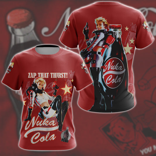 Fallout Nuka-Cola Video Game All Over Printed T-shirt Tank Top Zip Hoodie Pullover Hoodie Hawaiian Shirt Beach Shorts Joggers