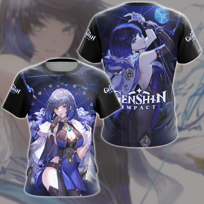 Genshin Impact Yelan Video Game All Over Printed T-shirt Tank Top Zip Hoodie Pullover Hoodie Hawaiian Shirt Beach Shorts Joggers T-shirt