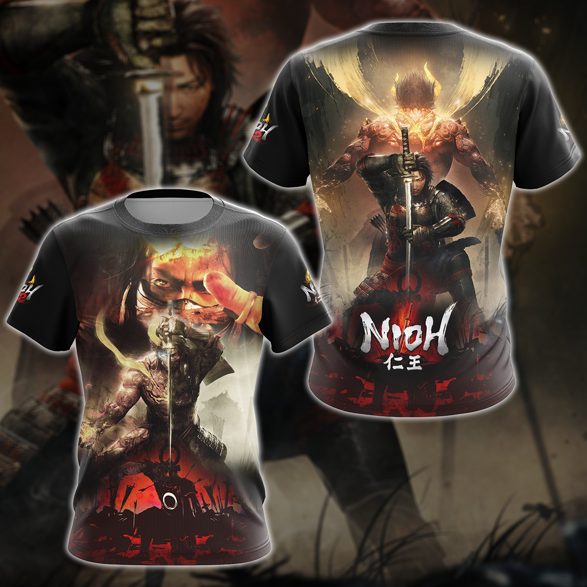 Nioh 2 Video Game 3D All Over Printed T-shirt Tank Top Zip Hoodie Pullover Hoodie Hawaiian Shirt Beach Shorts Jogger T-shirt