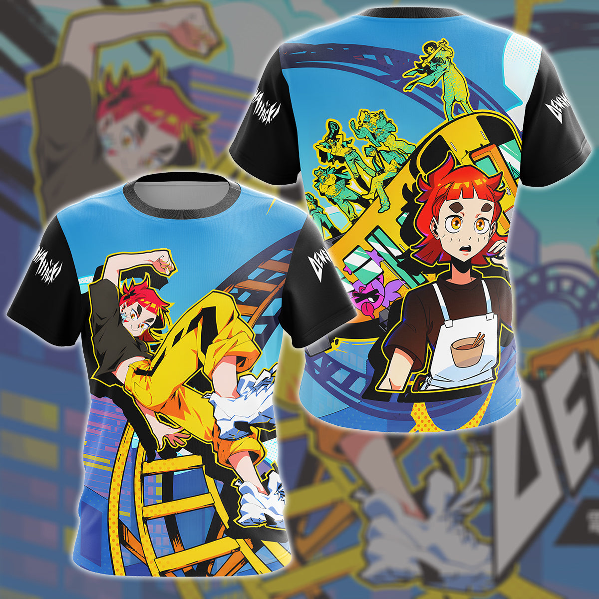 Denshattack Video Game All Over Printed T-shirt Tank Top Zip Hoodie Pullover Hoodie Hawaiian Shirt Beach Shorts Joggers