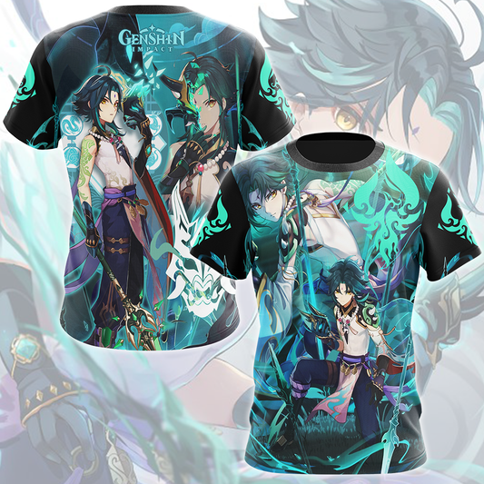Genshin Impact Xiao Video Game All Over Printed T-shirt Tank Top Zip Hoodie Pullover Hoodie Hawaiian Shirt Beach Shorts Joggers T-shirt