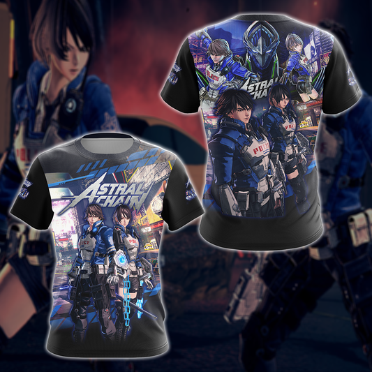 Astral Chain Video Game 3D All Over Printed T-shirt Tank Top Zip Hoodie Pullover Hoodie Hawaiian Shirt Beach Shorts Jogger T-shirt