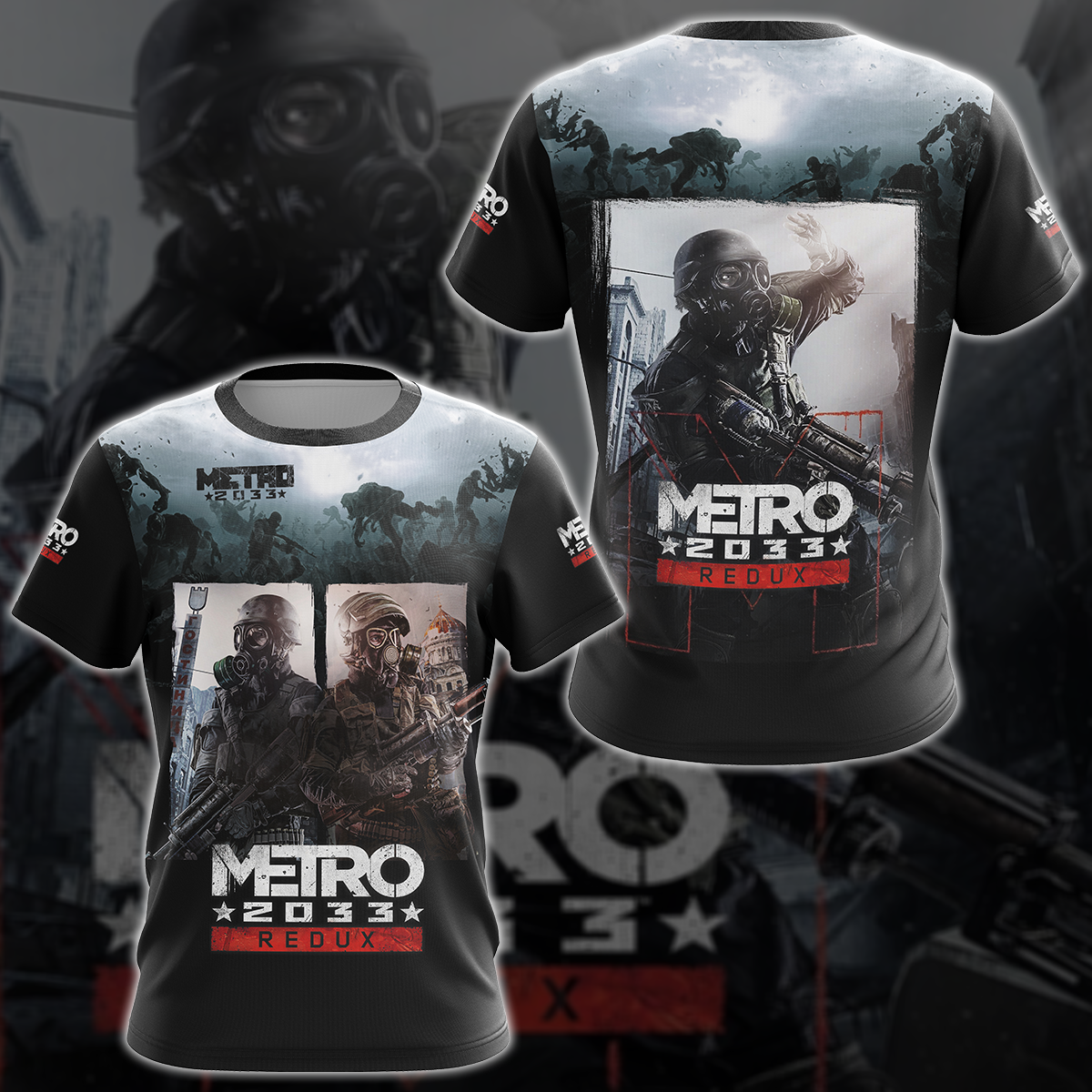 Metro 2033 Redux Video Game 3D All Over Printed T-shirt Tank Top Zip Hoodie Pullover Hoodie Hawaiian Shirt Beach Shorts Jogger T-shirt S 