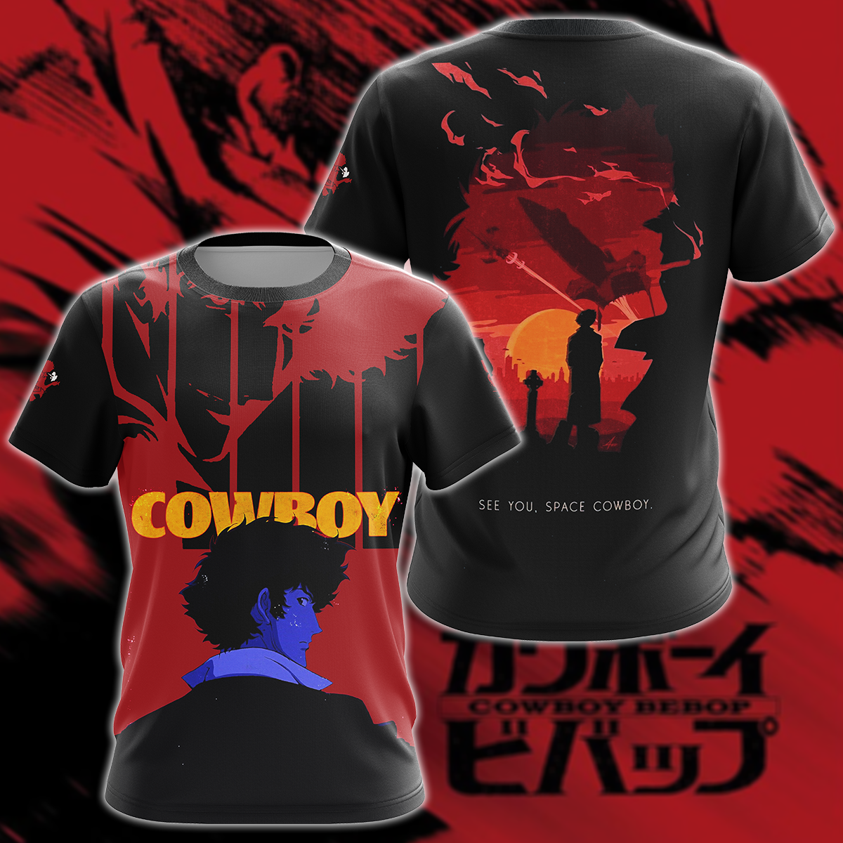 Cowboy Bebop 3D All Over Print T-shirt Tank Top Zip Hoodie Pullover Hoodie Hawaiian Shirt Beach Shorts Jogger T-shirt