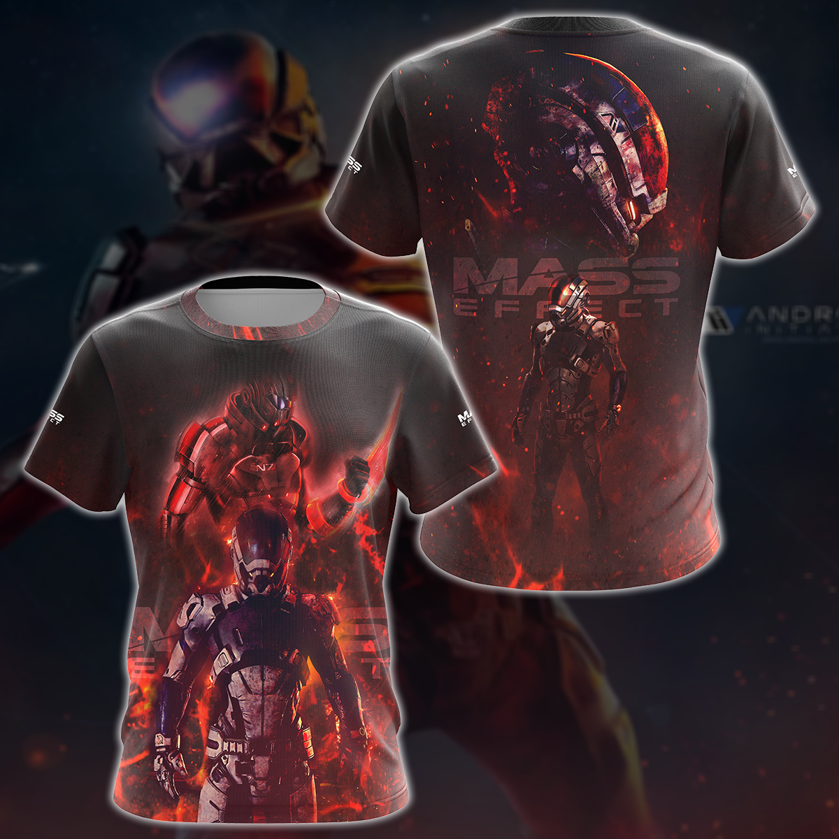 Mass Effect Video Game 3D All Over Print T-shirt Tank Top Zip Hoodie Pullover Hoodie Hawaiian Shirt Beach Shorts Jogger T-shirt