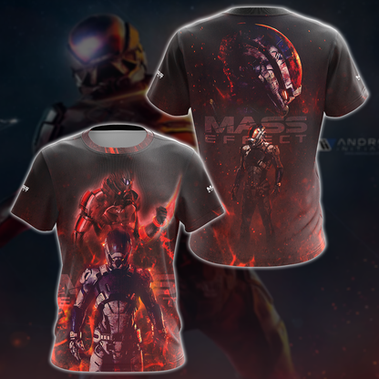 Mass Effect Video Game 3D All Over Print T-shirt Tank Top Zip Hoodie Pullover Hoodie Hawaiian Shirt Beach Shorts Jogger T-shirt