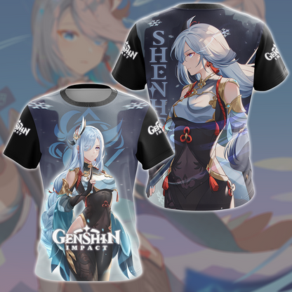Genshin Impact Shenhe Video Game All Over Printed T-shirt Tank Top Zip Hoodie Pullover Hoodie Hawaiian Shirt Beach Shorts Joggers T-shirt