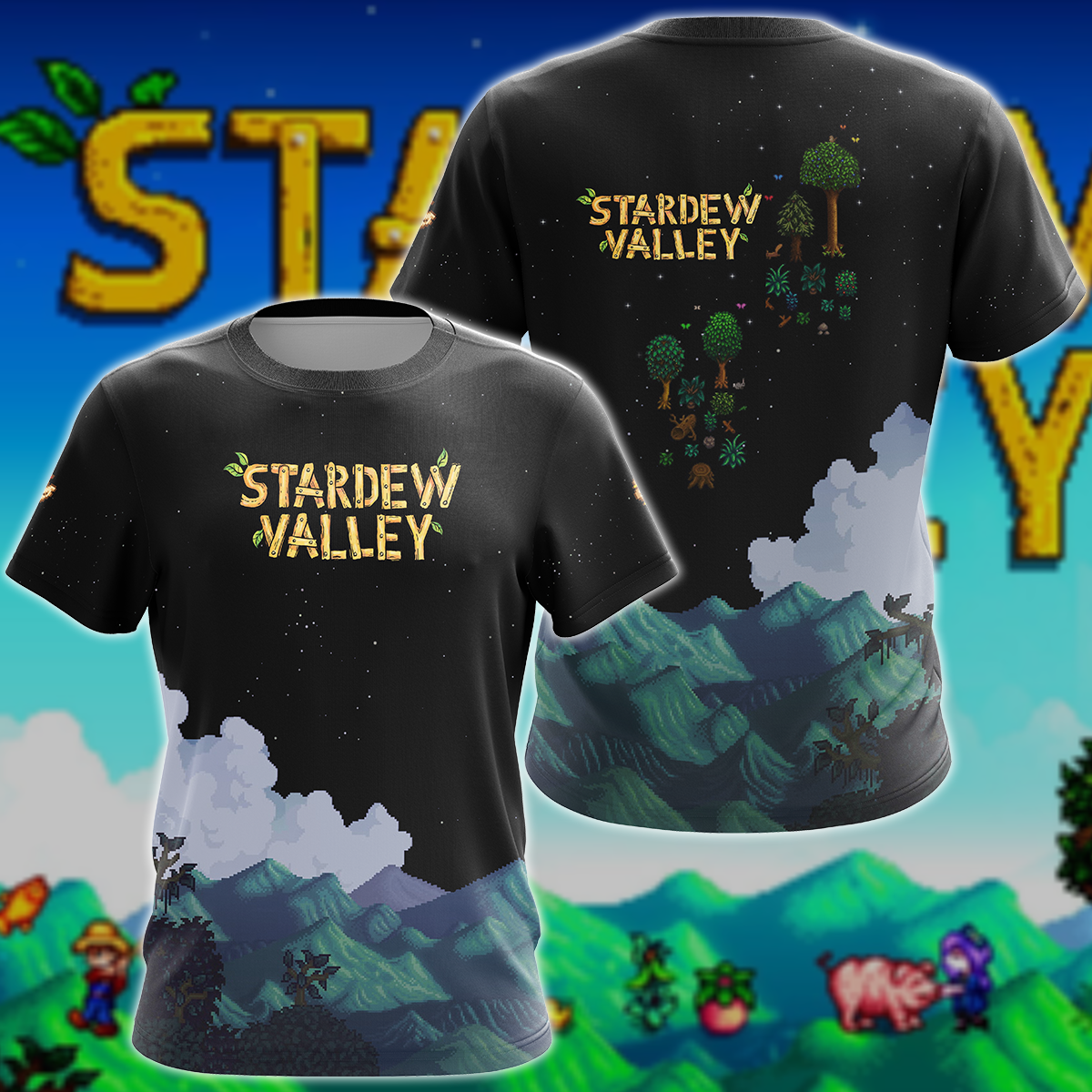 Stardew Valley Video Game 3D All Over Print T-shirt Tank Top Zip Hoodie Pullover Hoodie Hawaiian Shirt Beach Shorts Jogger T-shirt