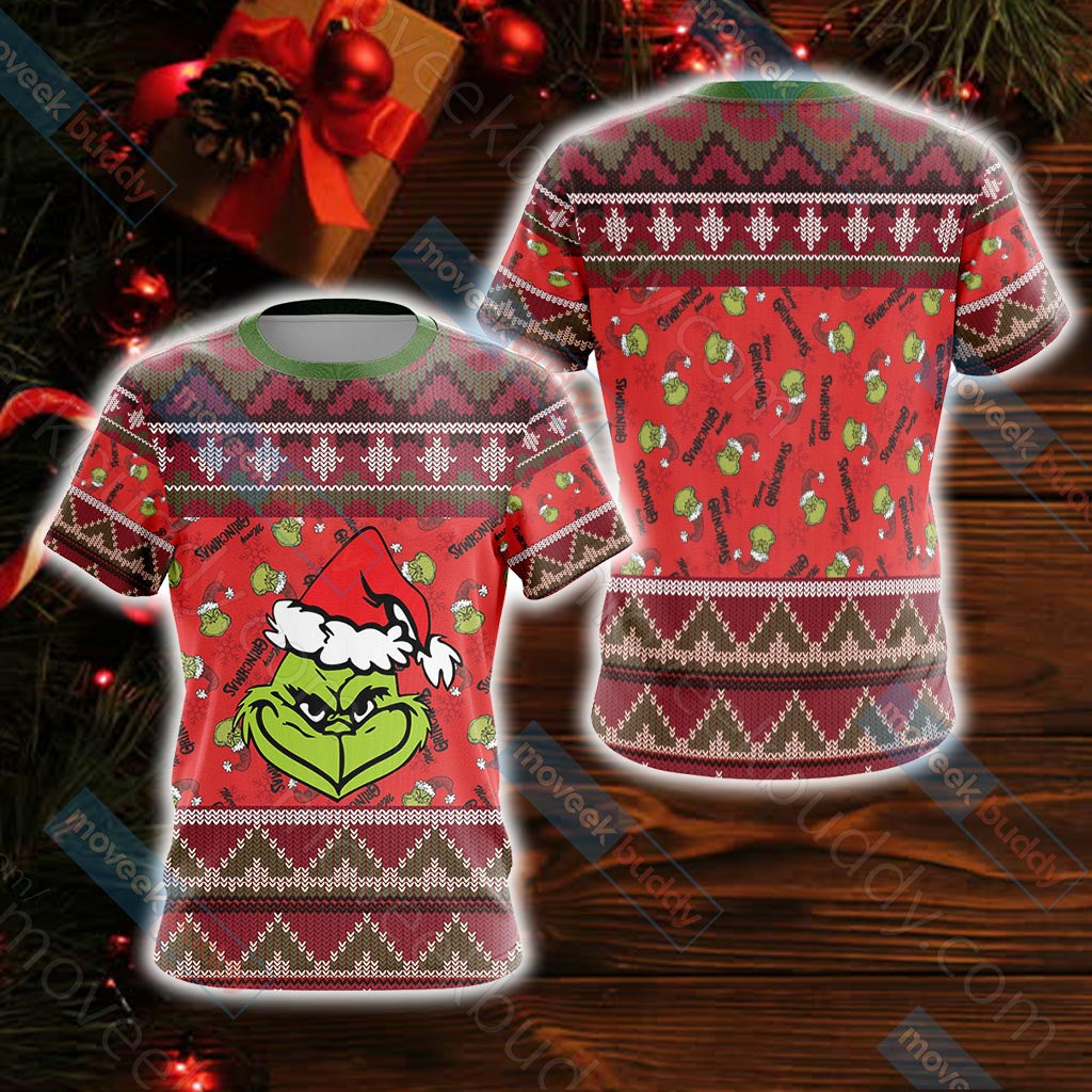 The Grinch Christmas Unisex 3D T-shirt   