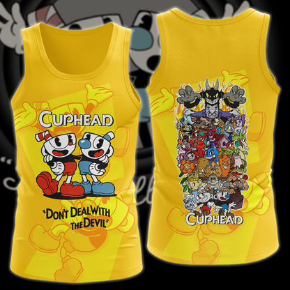 Cuphead Video Game 3D All Over Print T-shirt Tank Top Zip Hoodie Pullover Hoodie Hawaiian Shirt Beach Shorts Jogger Tank Top