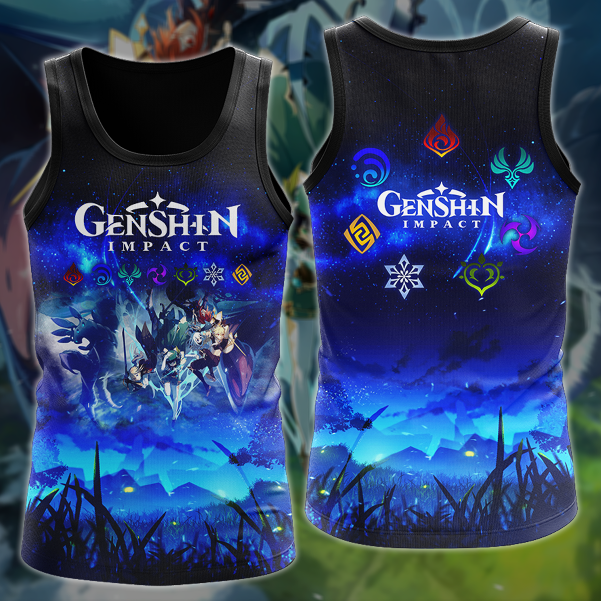 Genshin Impact Video Game 3D All Over Printed T-shirt Tank Top Zip Hoodie Pullover Hoodie Hawaiian Shirt Beach Shorts Jogger Tank Top
