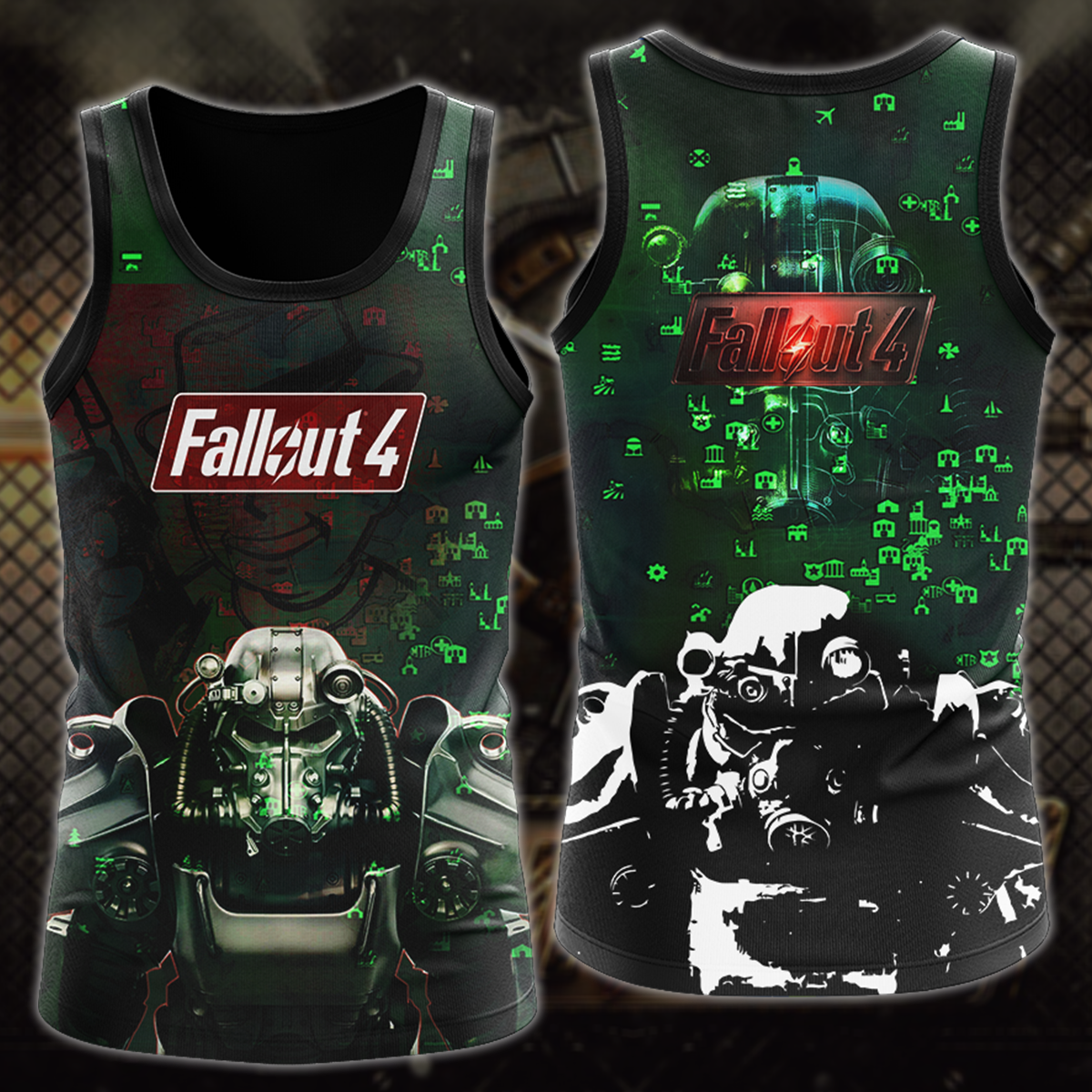 Fallout 4 Video Game 3D All Over Print T-shirt Tank Top Zip Hoodie Pullover Hoodie Hawaiian Shirt Beach Shorts Jogger Tank Top
