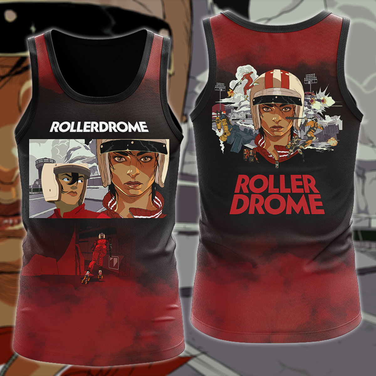 Rollerdrome Video Game 3D All Over Print T-shirt Tank Top Zip Hoodie Pullover Hoodie Hawaiian Shirt Beach Shorts Jogger Tank Top