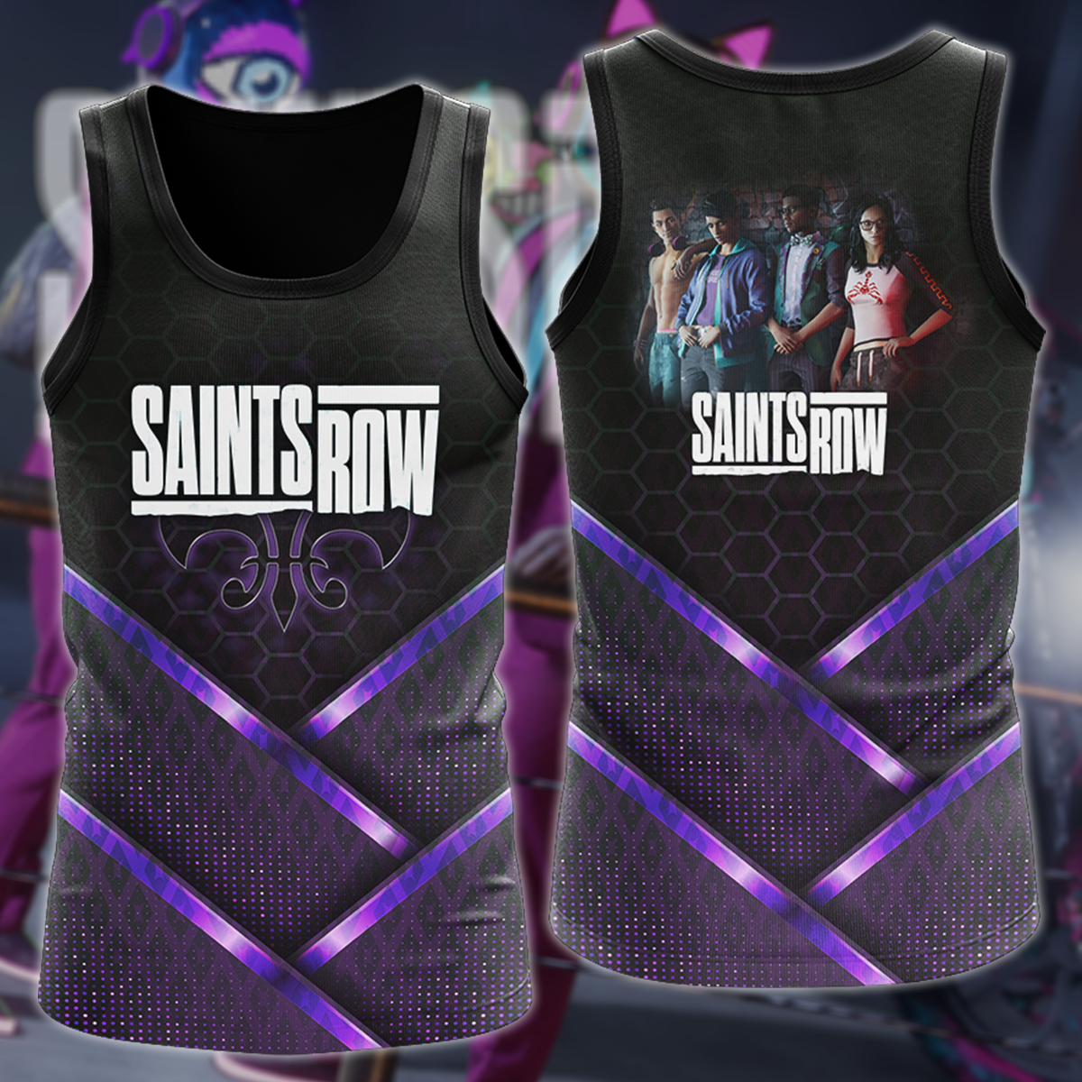 Saints Row Video Game 3D All Over Print T-shirt Tank Top Zip Hoodie Pullover Hoodie Hawaiian Shirt Beach Shorts Jogger Tank Top