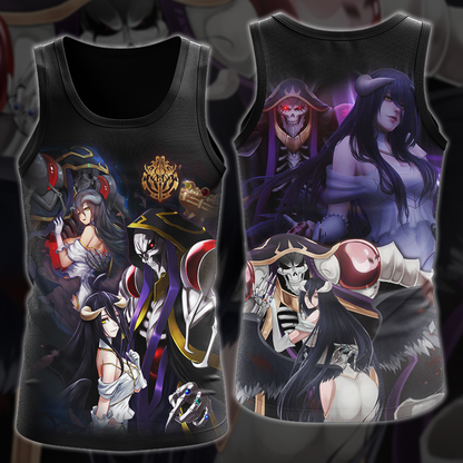 Overlord Ainz Ooal Gown and Albedo Anime Manga 3D All Over Print T-shirt Tank Top Zip Hoodie Pullover Hoodie Hawaiian Shirt Beach Shorts Jogger Tank Top