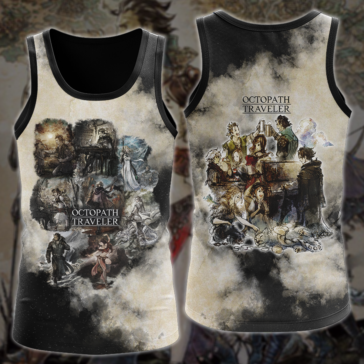 Octopath Traveler Video Game 3D All Over Printed T-shirt Tank Top Zip Hoodie Pullover Hoodie Hawaiian Shirt Beach Shorts Jogger Tank Top