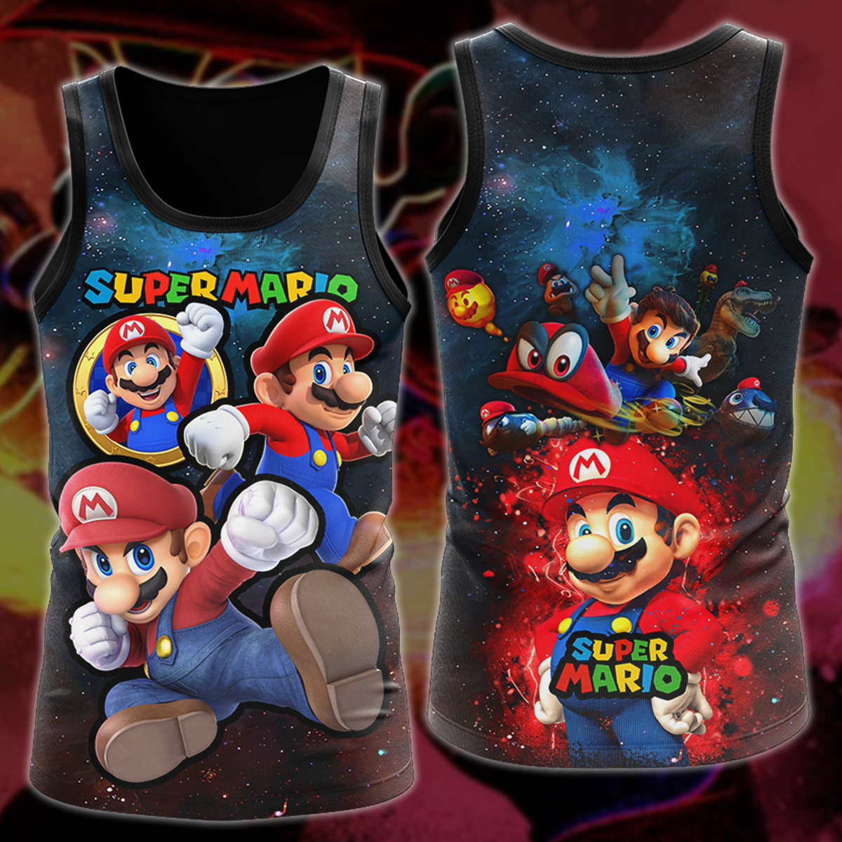 Super Mario Video Game 3D All Over Print T-shirt Tank Top Zip Hoodie Pullover Hoodie Hawaiian Shirt Beach Shorts Jogger Tank Top
