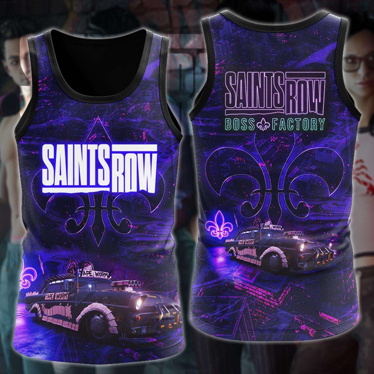 Saints Row Video Game 3D All Over Print T-shirt Tank Top Zip Hoodie Pullover Hoodie Hawaiian Shirt Beach Shorts Jogger Tank Top
